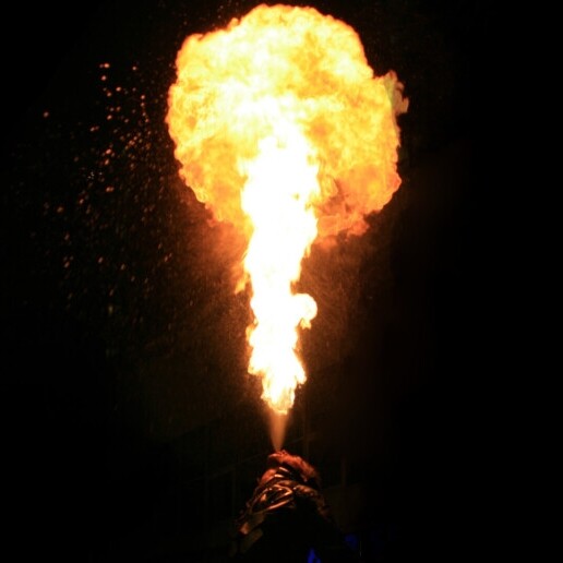 Stunt show Breda  (NL) Master fire breather with LED suit
