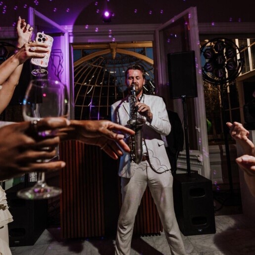 Saxophonist Veghel  (NL) Timo on sax, saxophonist with DJ