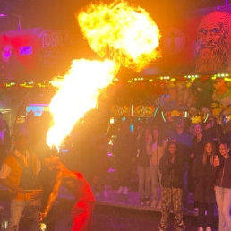 La Negra Fire show with dancers