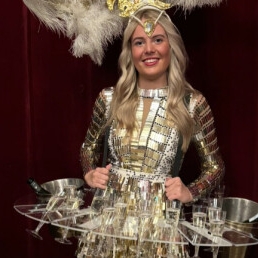 Animatie Waddinxveen  (NL) Golden act champagne dress | Themadames