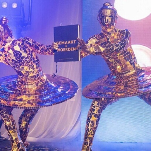 Danser Oosterhout  (Noord Brabant)(NL) Spiegel Duo | Mirror Ballerina's Gold