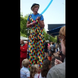 Clown on stilts