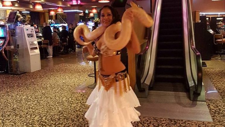 Belly dancer Mariana with snake