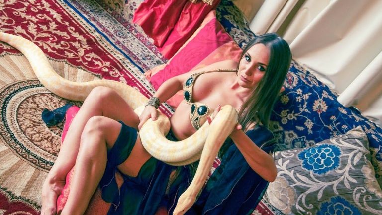 Belly dancer with snake Act