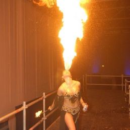 Belly dancer Laura with fire