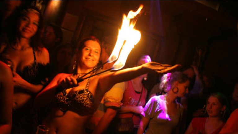 Belly dancer Laura with fire