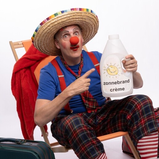Kindervoorstelling Veenendaal  (NL) Clown Doedel gaat naar Spanje