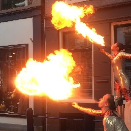 Stunt show Leeuwarden  (NL) Fire breather.