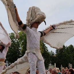 Christmas act with waders in white