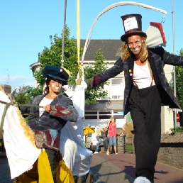 Pierrot Clown on stilts