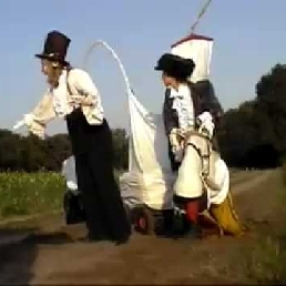 Pierrot Clown on stilts