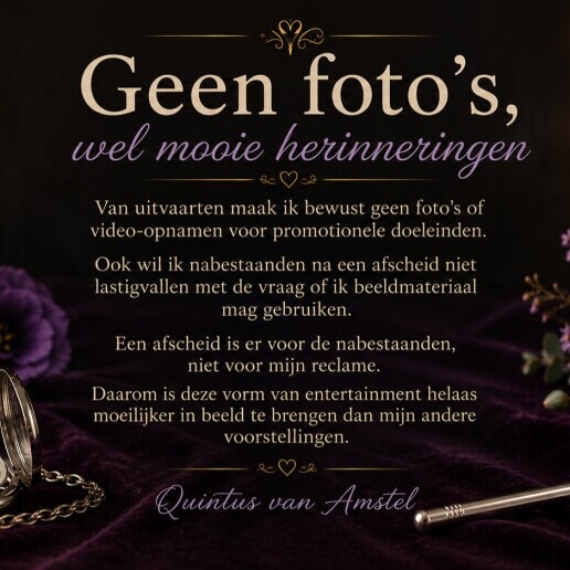 Goochelaar Tilburg  (NL) Uitvaartgoochelaar Quintus van Amstel