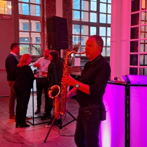 Saxophonist Kapelle  (NL) Reception Saxophonist Philip Stobbelaar