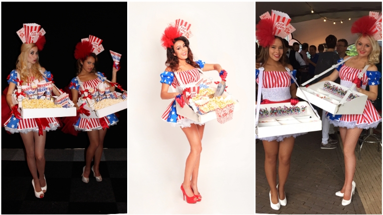 Miss Popcorn - handing out ladies popcorn USA