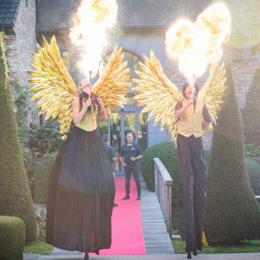 Actor Waalwijk  (NL) Fire show - Fire Spitting on Stilts