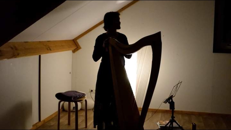 Yoga with live Harp