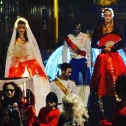 Dias de los muertos stilt walkers