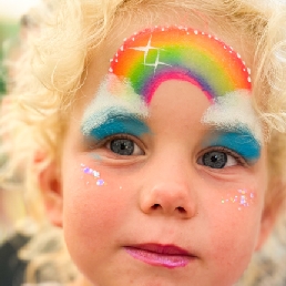 Colorful face paint with Drops & Dots