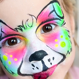 Colorful face paint with Drops & Dots