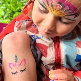 Schminker Makkum  (NL) Shiny GlitterTattoos met Druppels&Dotjes