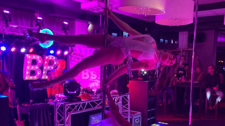 Impressive pole dance show act