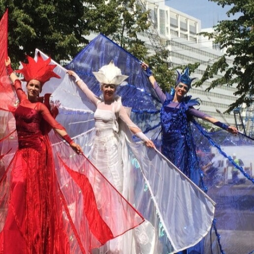 Animatie Rotterdam  (NL) Rood/Wit/Blauw op stelten - Koningsdag