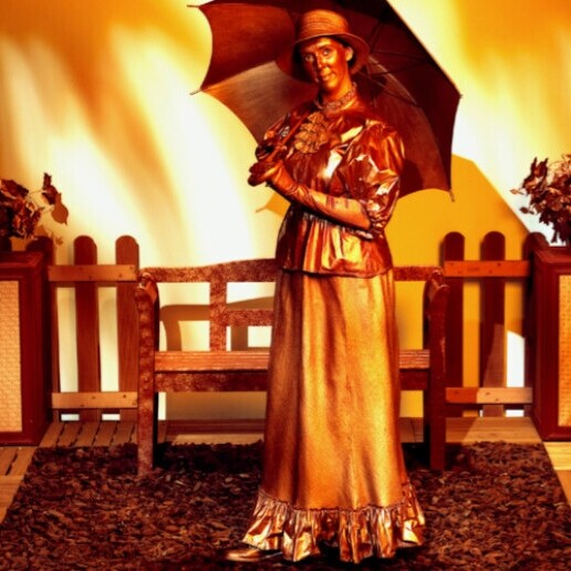 Animatie Rotterdam  (NL) Levend Standbeeld 'de Koperen Dame'