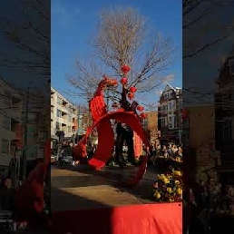 Chinese Monkey King with Dragon Ribbon Dance