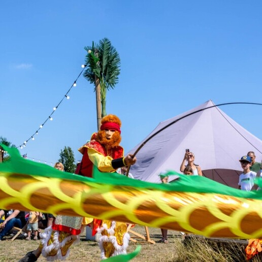 Chinese Monkey King with Dragon Ribbon Dance