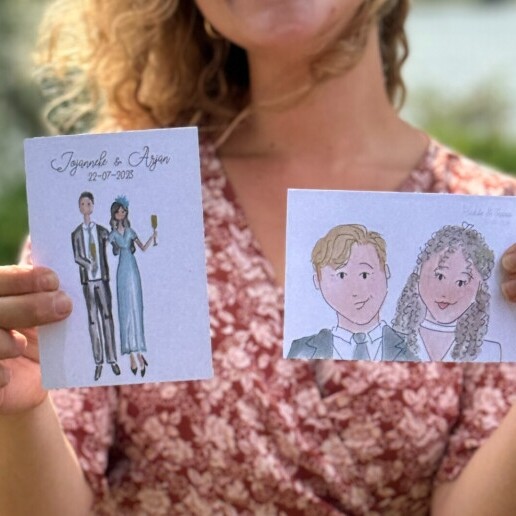 Kunstenaar Amsterdam  (NL) LIVE Sneltekenaar Eline