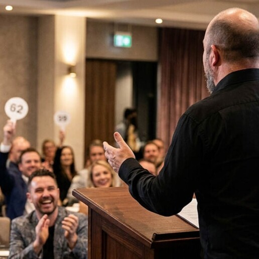 Presentator Soerendonk  (NL) A3 Compen VEILINGMEESTER
