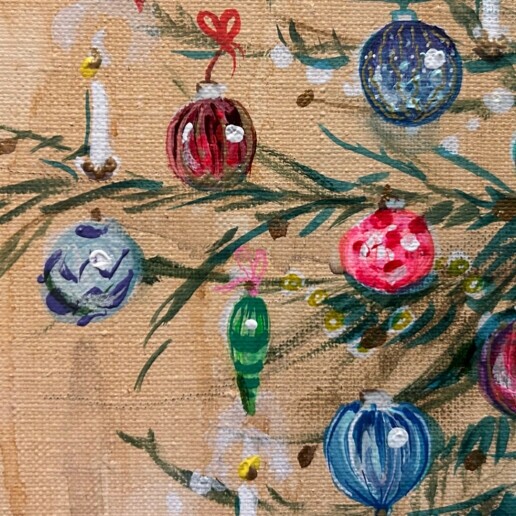 Kunstenaar Bussum  (NL) Kerst workshop samen schilderen 90/140cm