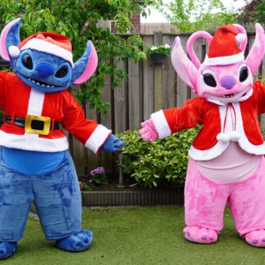 Karakter/Verkleed Almelo  (NL) Stitch & Angel - Kerstmascottes