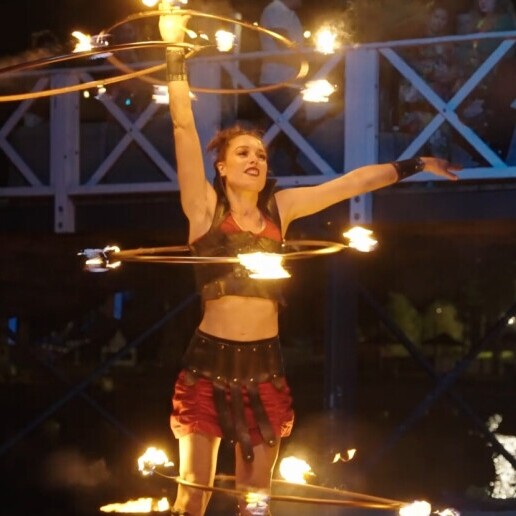 Stunt show Afferden  (Gelderland)(NL) Solo fire show 'Firefly'