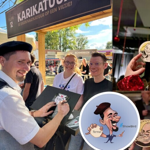 Kunstenaar Eindhoven  (NL) Bierviltjes sneltekenaar Monsieur Herman