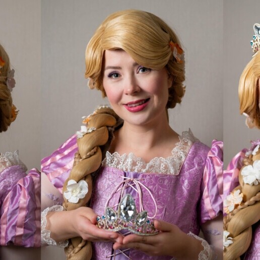 Karakter/Verkleed Ede  (Gelderland)(NL) Prinses Rapunzel op uw kinderfeestje